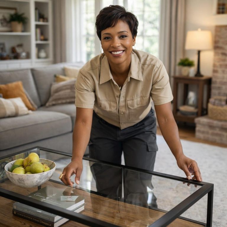 Glass-Top Cocktail Table