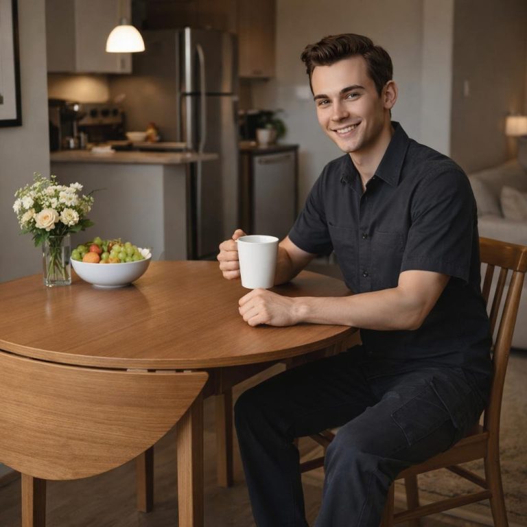 Round Drop-Leaf Table