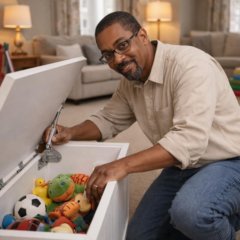 Toy Chest with Safety Hinge
